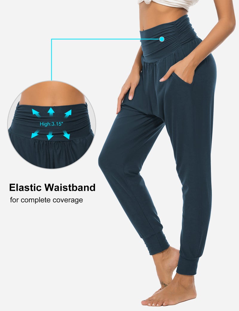 DIBAOLONG Womens Yoga Sweatpants Loose Workout Joggers Pants Comfy Lounge Pants with Pockets Navy S - Image 4